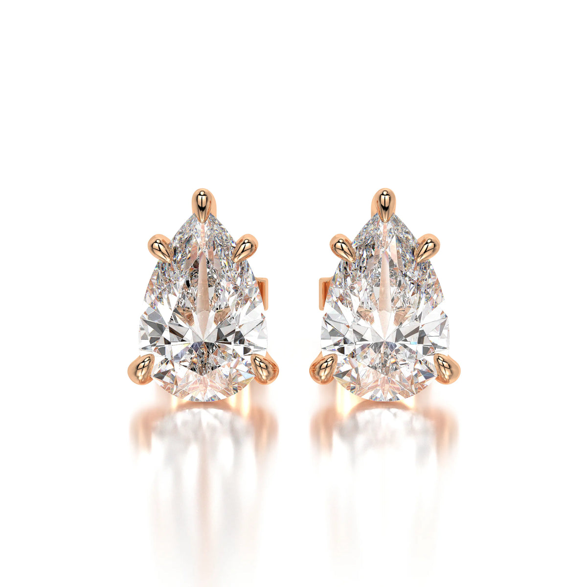 0.50 CTW Pear Lab Grown Diamond Stud Earrings Set