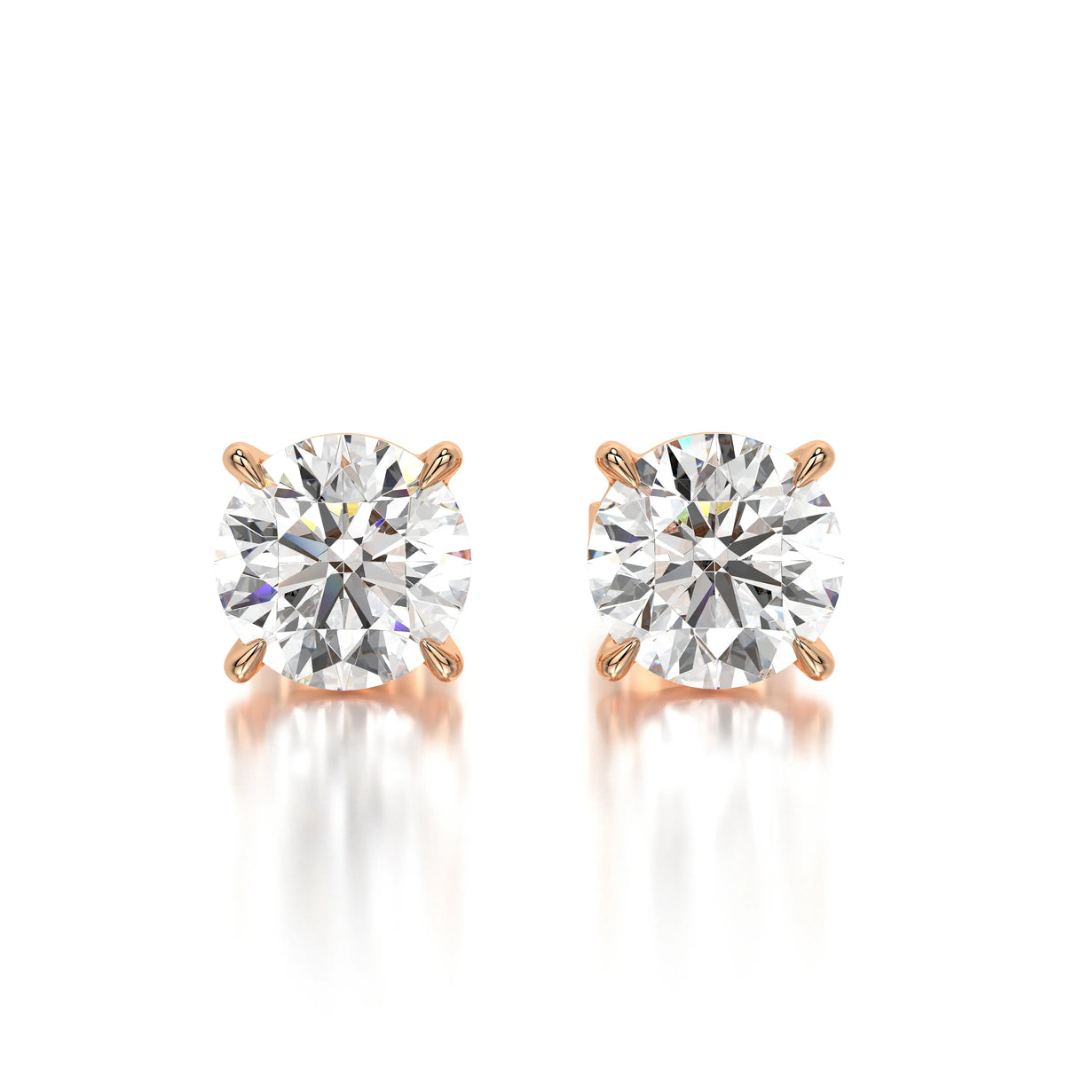 0.50 CTW Round Lab Grown Diamond Stud Earrings Set