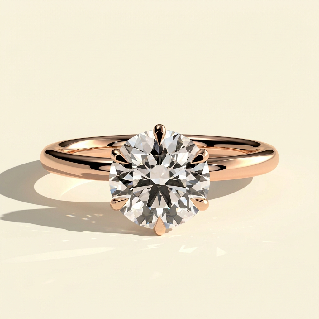 The Auriel - Round Lab Grown Diamond Solitaire with Six Claws & Hidden Halo
