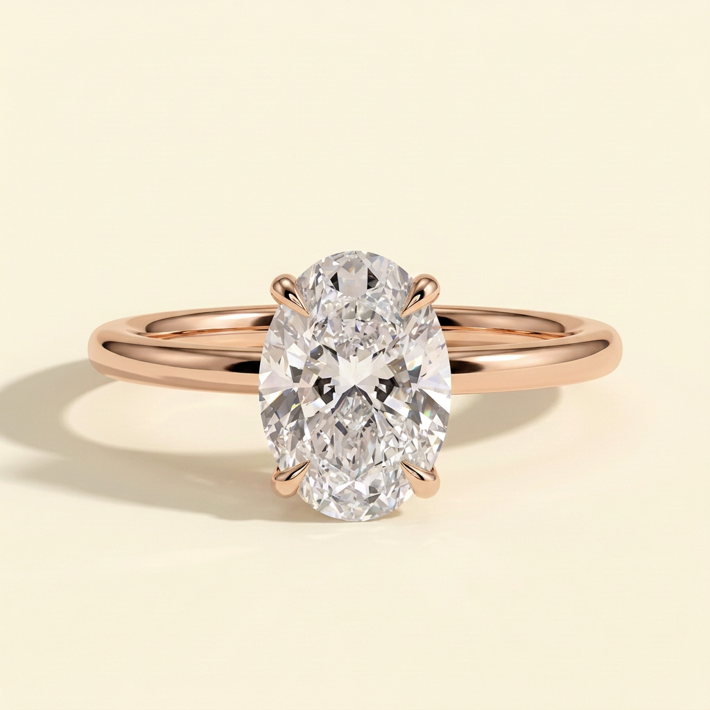 The Verity - Classic Oval Cut Lab Grown Diamond Solitaire Engagement Ring