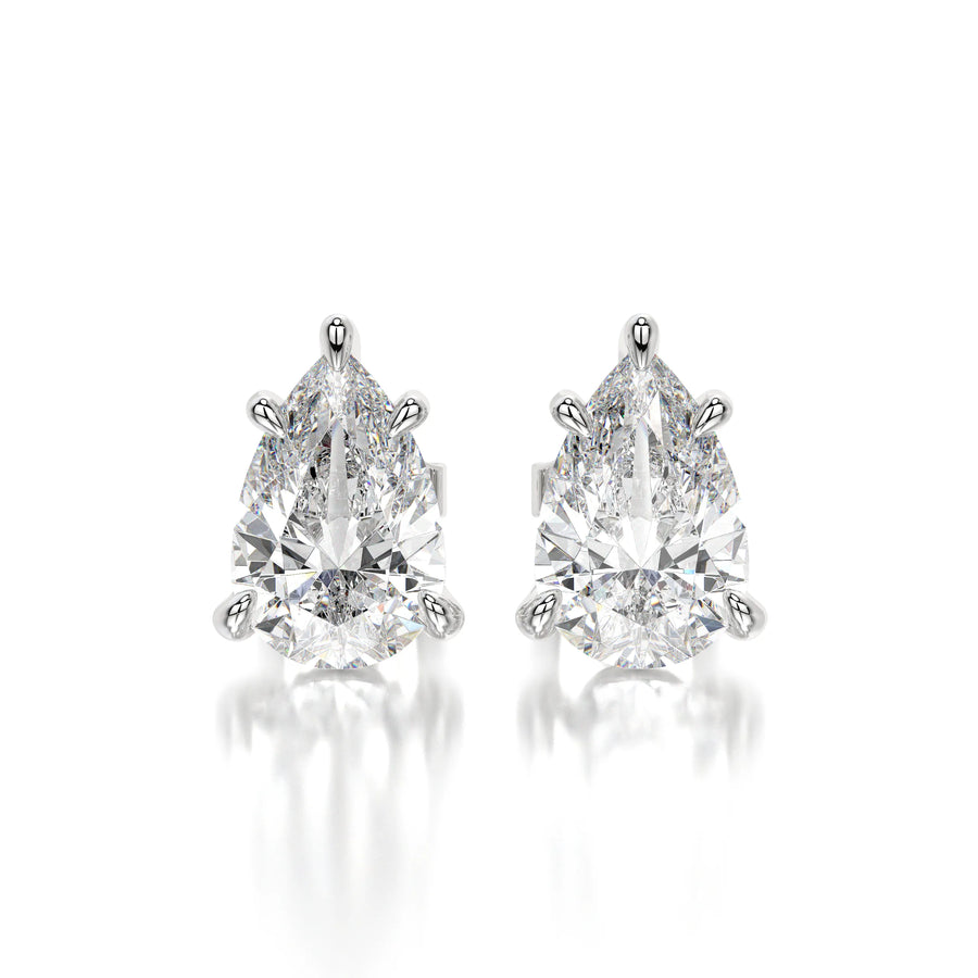 0.50 CTW Pear Lab Grown Diamond Stud Earrings Set - Yellow Gold