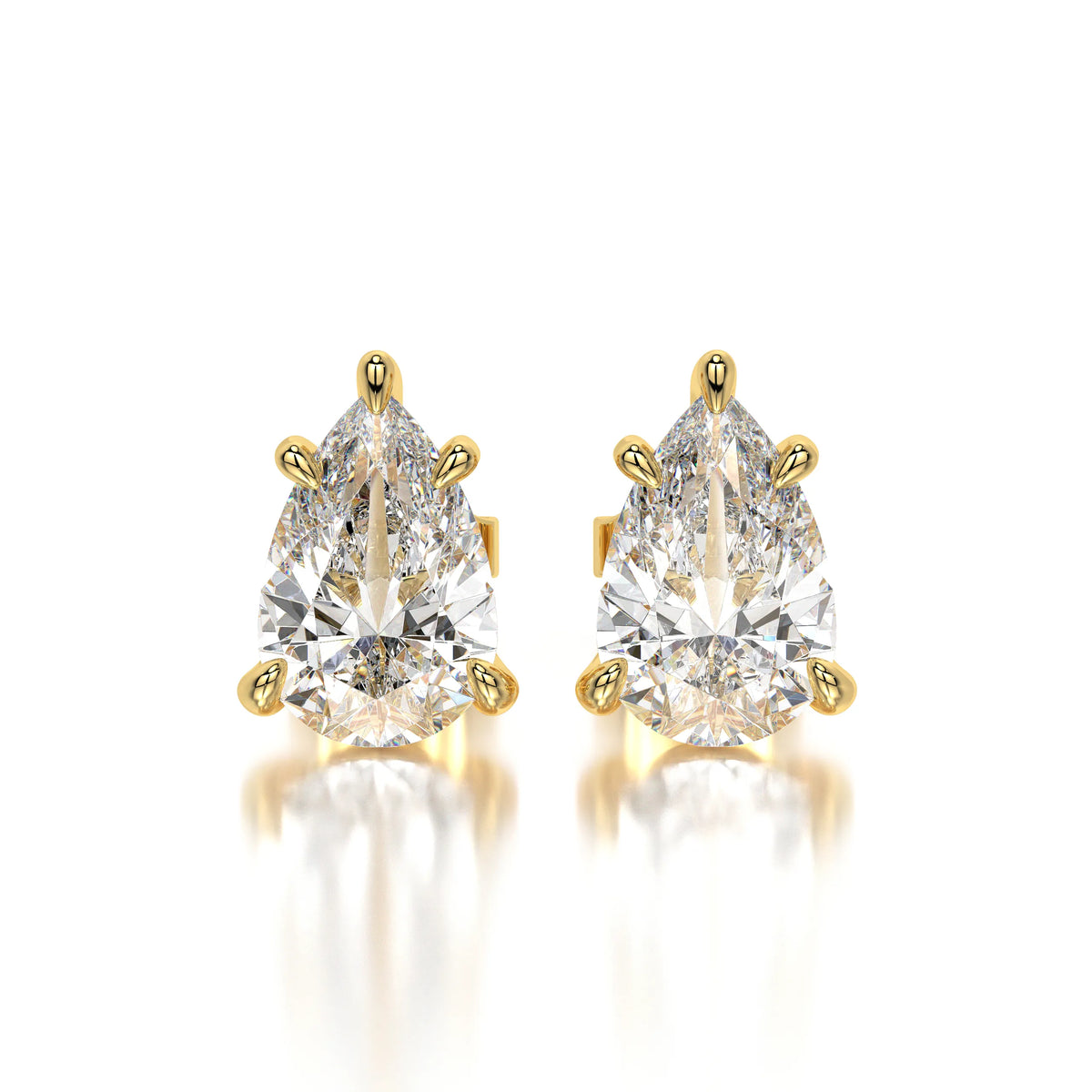 1 CTW Pear Lab Grown Diamond Stud Earrings Set