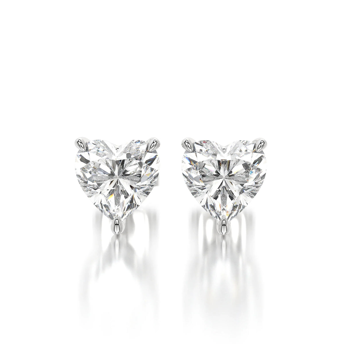 1 CTW Heart Lab Grown Diamond Stud Earrings Set