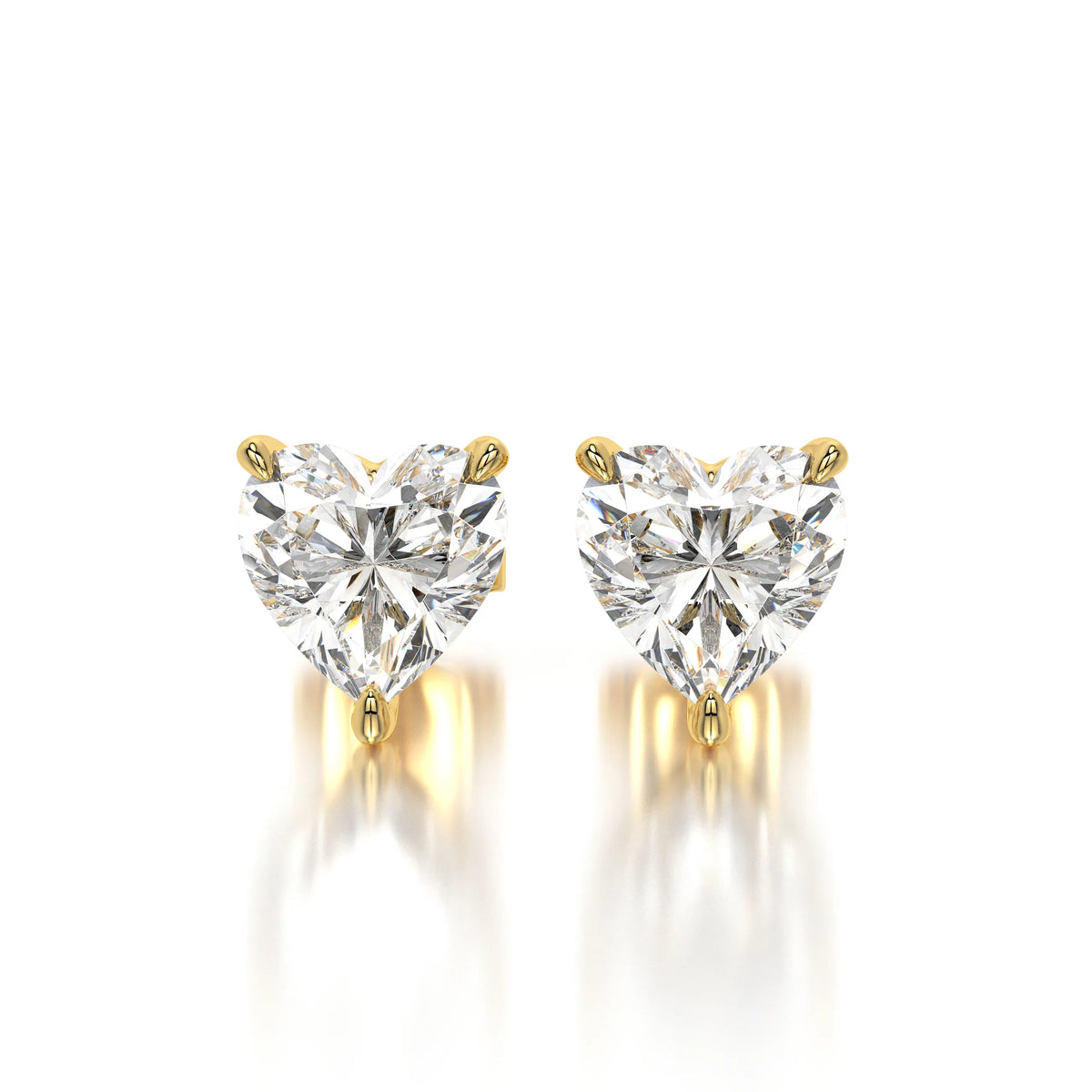 1 CTW Heart Lab Grown Diamond Stud Earrings Set
