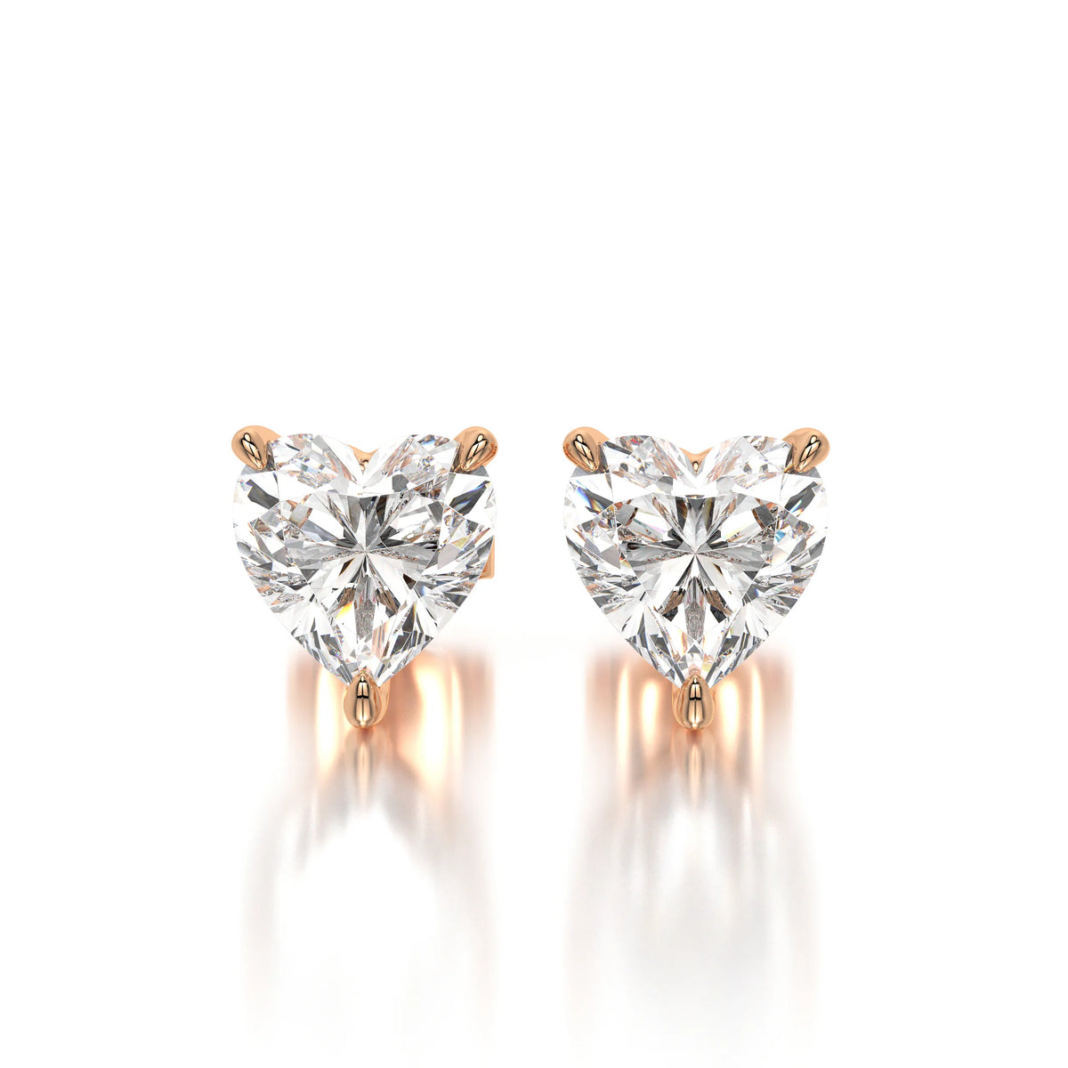 1 CTW Heart Lab Grown Diamond Stud Earrings Set