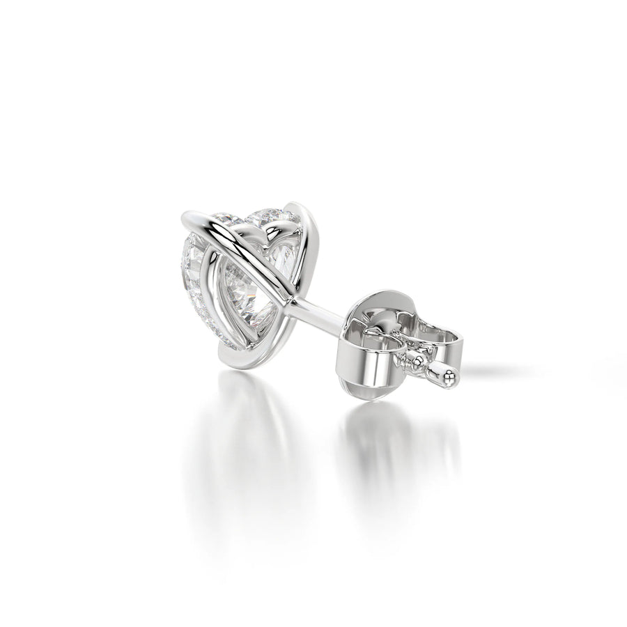 1 CTW Heart Lab Grown Diamond Stud Earrings Set
