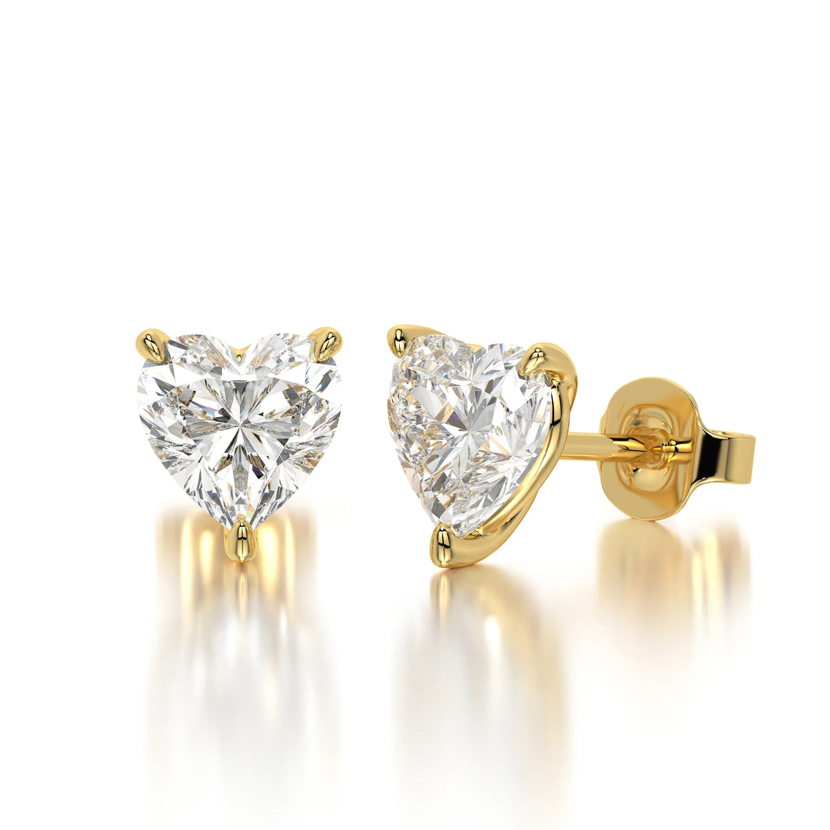 1 CTW Heart Lab Grown Diamond Stud Earrings Set