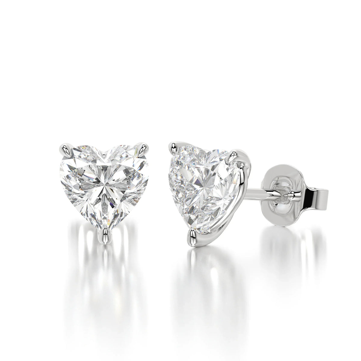 1 CTW Heart Lab Grown Diamond Stud Earrings Set