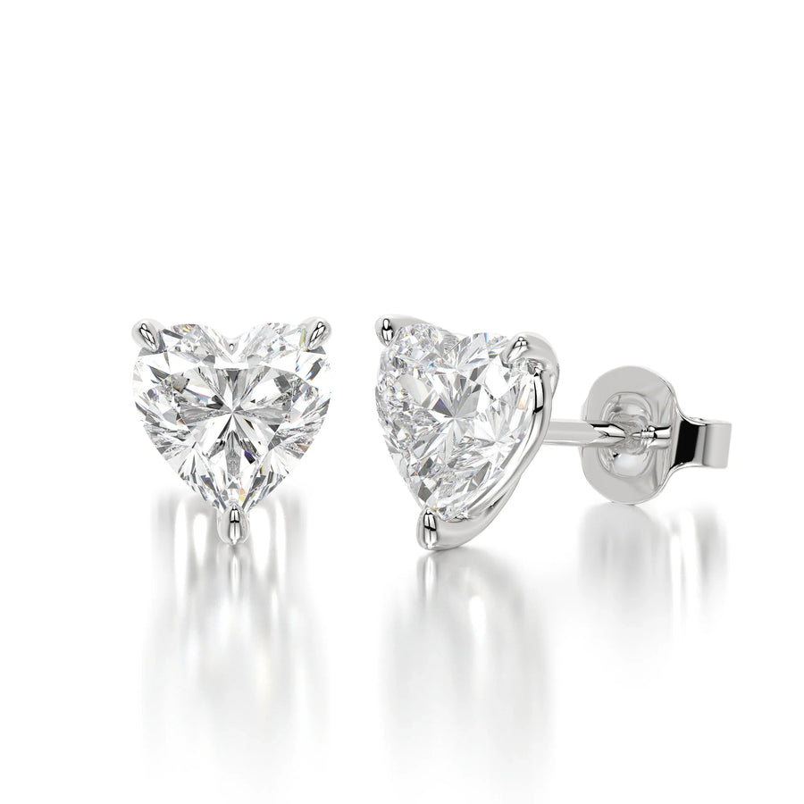 1 CTW Heart Lab Grown Diamond Stud Earrings Set