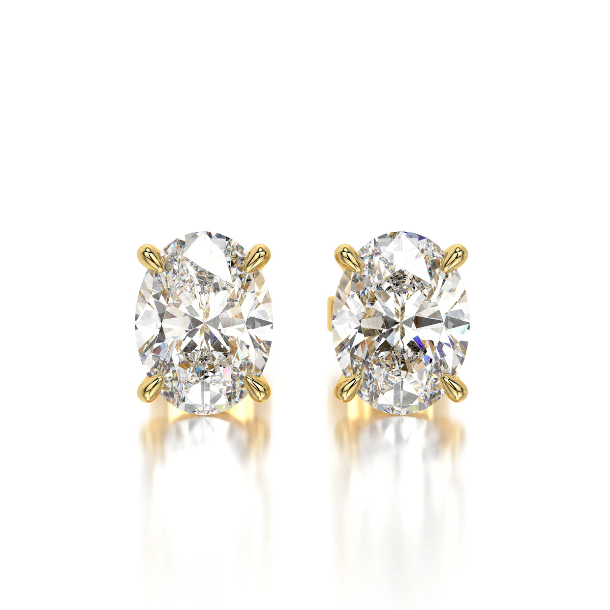 0.50 CTW Oval Lab Grown Diamond Stud Earrings Set