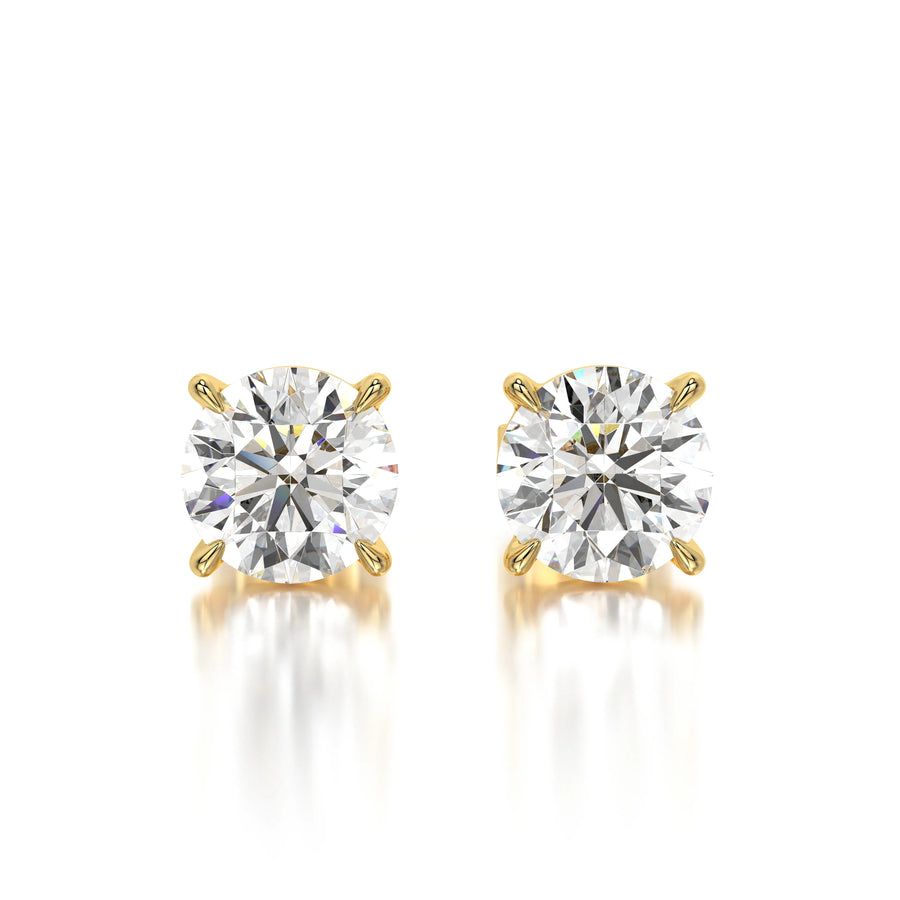 1 CTW Round Lab Grown Diamond Stud Earrings Set - White Gold