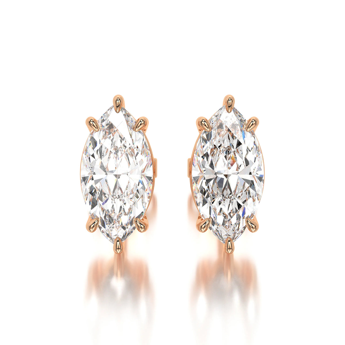 1 CTW Marquise Lab Grown Diamond Stud Earrings Set
