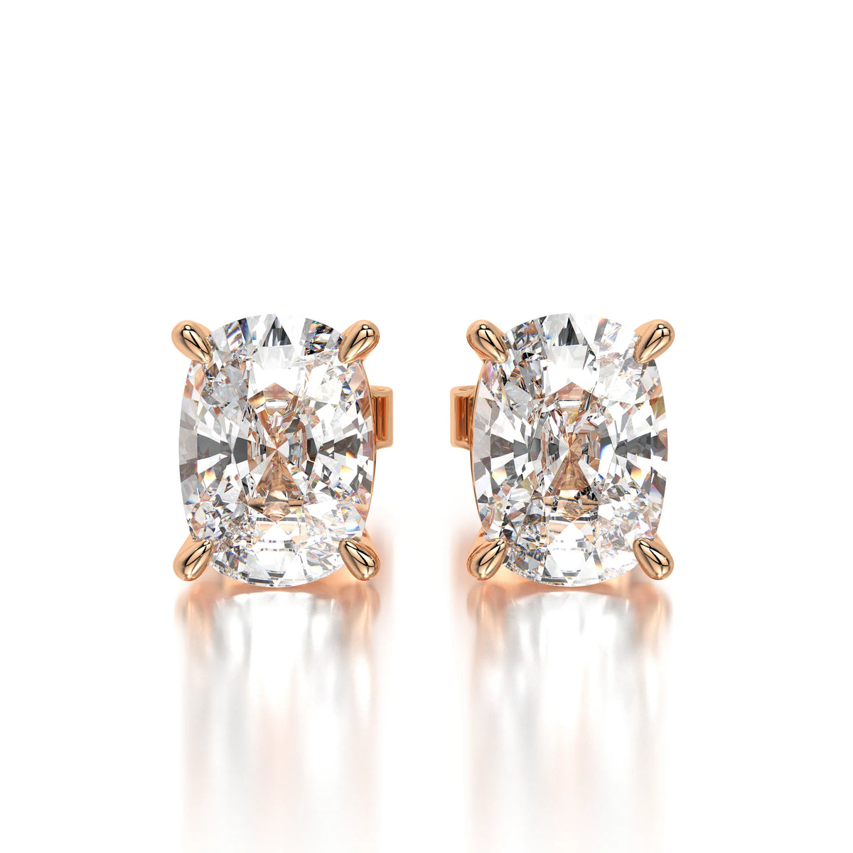 0.50 CTW Cushion Lab Grown Diamond Stud Earrings Set