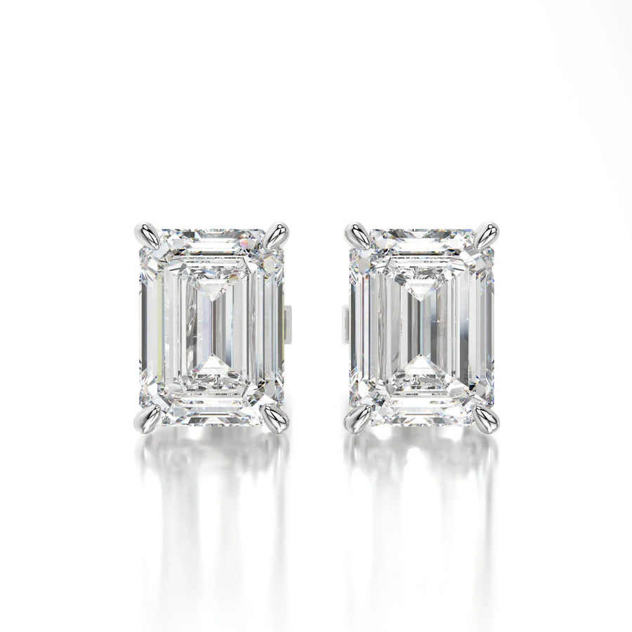 0.50 CTW Emerald Lab Grown Diamond Stud Earrings Set - Yellow Gold