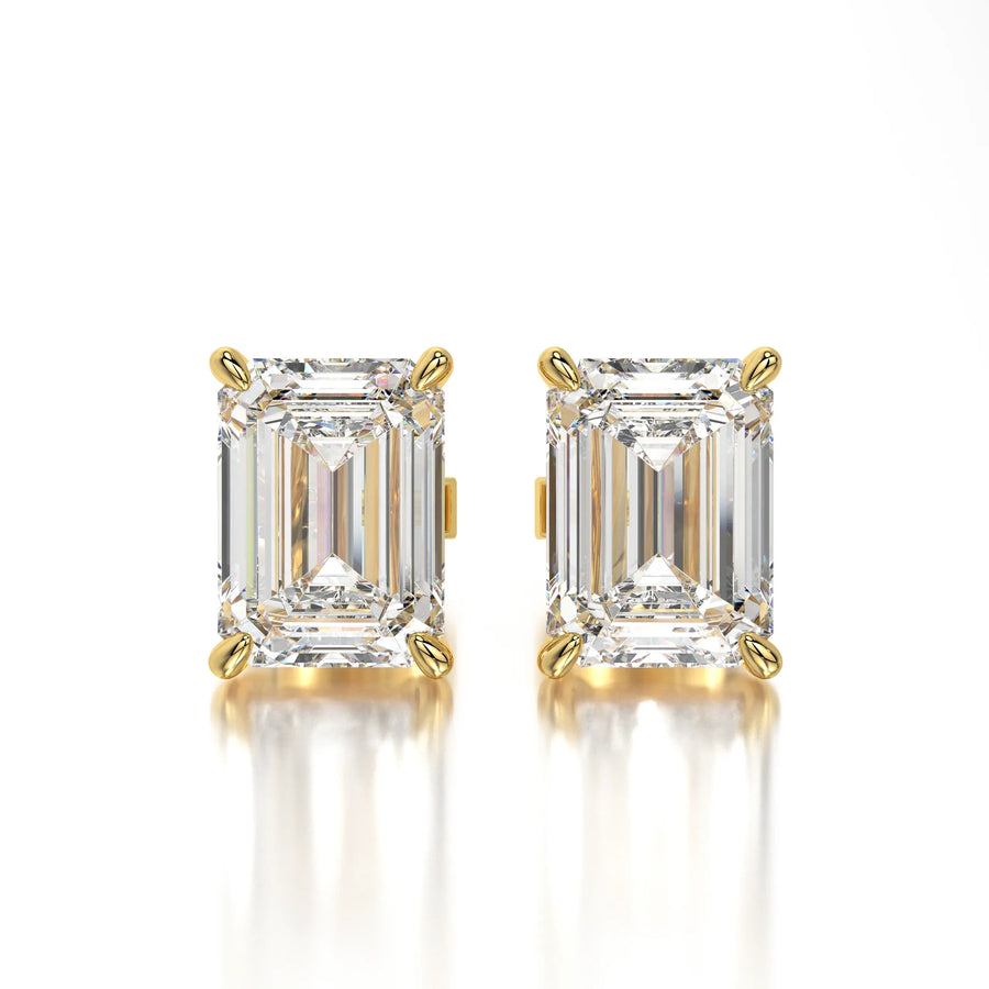 1 CTW Emerald Lab Grown Diamond Stud Earrings Set - White Gold