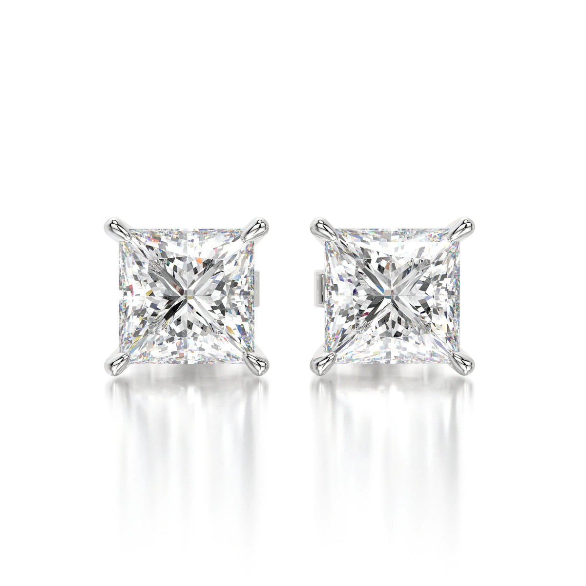 0.50 CTW Princess Lab Grown Diamond Stud Earrings Set