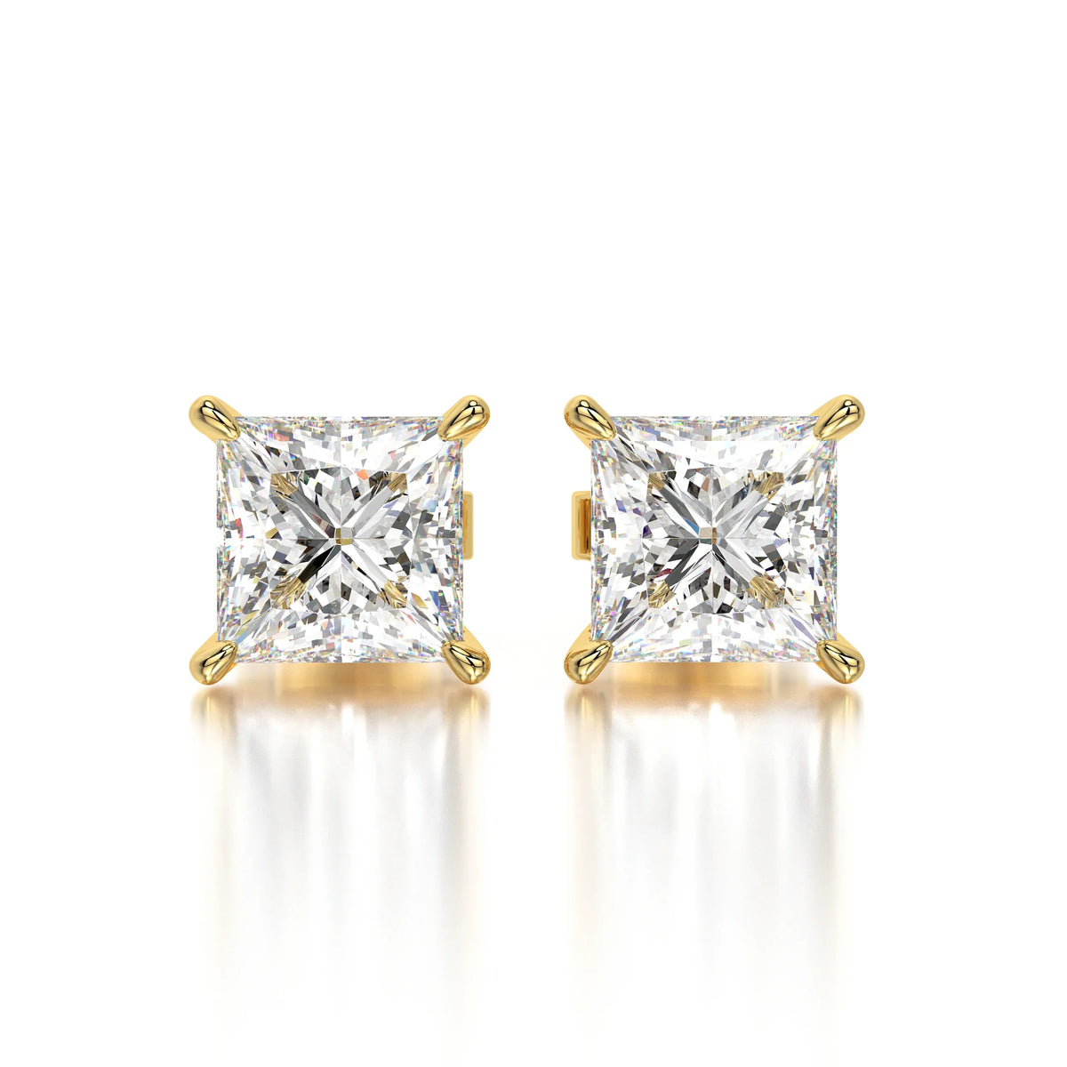 1 CTW Princess Lab Grown Diamond Stud Earrings Set