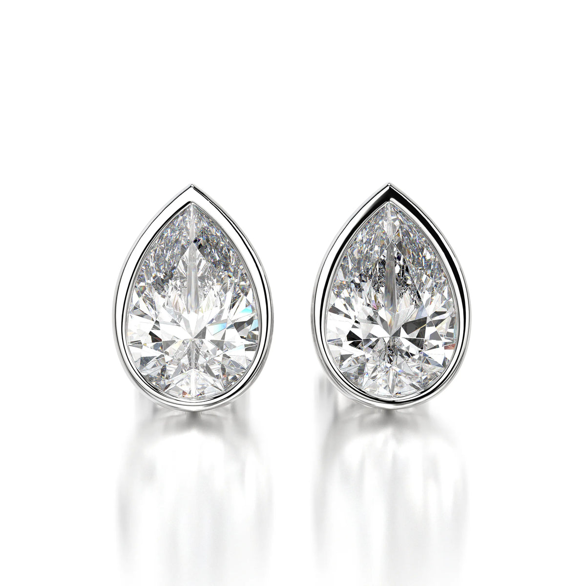 0.50 CTW Pear Lab Grown Diamond Bezel Stud Earrings Set