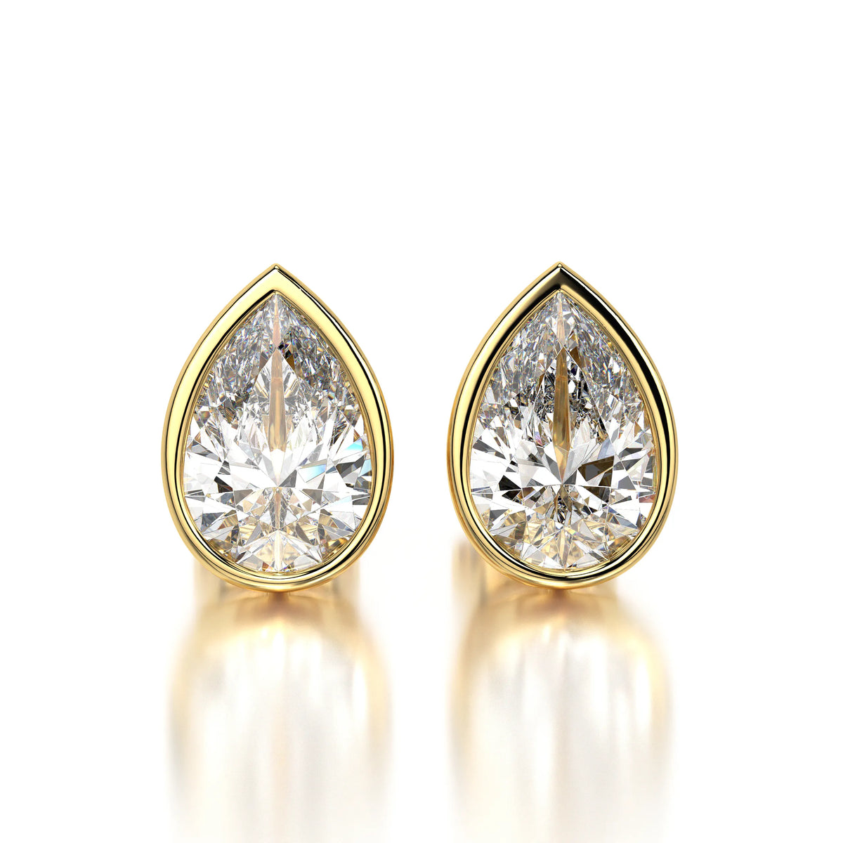 0.50 CTW Pear Lab Grown Diamond Bezel Stud Earrings Set