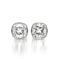 0.50 CTW Cushion Lab Grown Diamond Bezel Stud Earrings Set