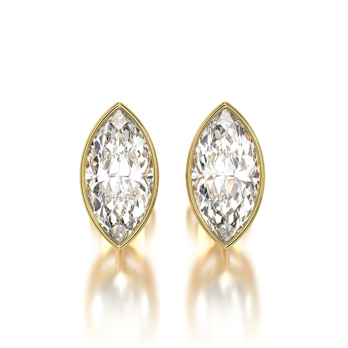 0.50 CTW Marquise Lab Grown Diamond Bezel Stud Earrings Set