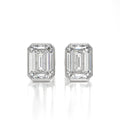 0.50 CTW Emerald Lab Grown Diamond Bezel Stud Earrings Set
