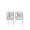 Princess Lab Grown Diamond Bezel Stud Earrings Set