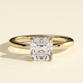 The Bianca - Step Cut Asscher Lab Grown Diamond Solitaire Ring with Low Profile Setting