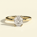 The Elara - Elongated Cushion Cut Lab Grown Diamond Ring with Hidden Halo