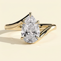 The Celesta - Pear Cut Lab Grown Diamond Five Claw Bypass Band Engagement Ring