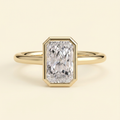 The Kalina - Radiant Cut Lab Grown Diamond Bezel Set Solitaire with Open Cathedral Setting Engagement Ring