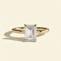 The Dea - Emerald Cut Lab Grown Diamond Solitaire with Hidden Halo Ring