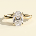 The Peria - Oval Cut Lab Grown Diamond Solitaire Engagement Ring in Cathedral Setting