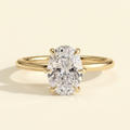 The Wynne - Oval Cut Lab Grown Diamond Six Claw Solitaire with Hidden Halo Engagement Ring