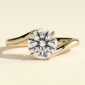 The Merope - Round Cut Lab Grown Diamond Bypass Band Solitaire Engagement Ring
