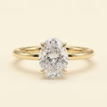 The Oriel - Oval Lab Grown Diamond Solitaire with Wrap Around Hidden Halo Engagement Ring