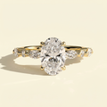 The Deva - Oval Lab Grown Diamond Ring with Marquise and Round Side Stones