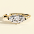 The Vespera - Marquise Cut Lab Grown Diamond East West Solitaire with Raised Basket Gallery Engagement Ring