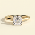The Novalie - Asscher Cut Lab Grown Diamond Four Claw Hidden Halo Solitaire Engagement Ring