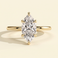 The Istra - Marquise Cut Lab Grown Diamond Six Claw Solitaire with Slim Band Engagement Ring