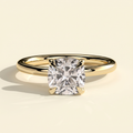 The Corina - Cushion Cut Lab Grown Diamond Hidden Halo Solitaire Engagement Ring