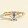 The Delia - Emerald Cut Lab Grown Diamond Four Claw Solitaire with Spiral Gallery Engagement Ring