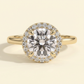 The Nara - Round Cut Lab Grown Diamond Halo with Cathedral High Setting Engagement Ring