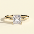 The Flore - Princess Cut Lab Grown Diamond Square Claw Basket Set Solitaire Engagement Ring
