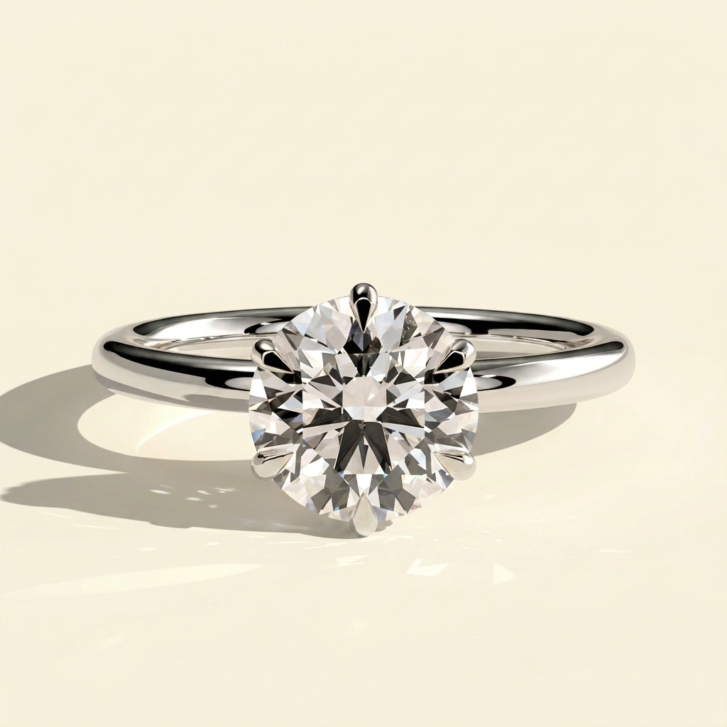 The Auriel - Round Lab Grown Diamond Solitaire with Six Claws & Hidden Halo
