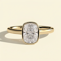 The Opale - Elongated Cushion Lab Grown Diamond Solitaire with Cathedral Setting Ring