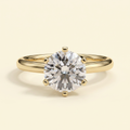 The Bellara - Round Cut Lab Grown Diamond Six Claw Cathedral Solitaire Engagement Ring