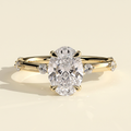 The Fiora - Oval Cut Lab Grown Diamond Solitaire with Hidden Halo Engagement Ring