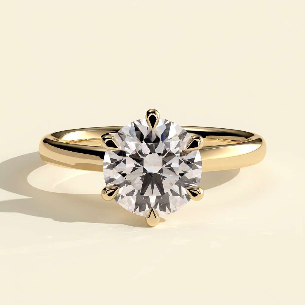 The Essa - Round Cut Lab Grown Diamond Solitaire with Solid Cathedral High Setting Ring
