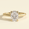 The Melina - Elongated Cushion Cut Lab Grown Diamond Trellis Gallery Solitaire with Low Cathedral Setting Engagement Ring